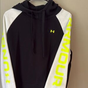 Under Armour Black and White Hoodie with Bright Yellow Accents